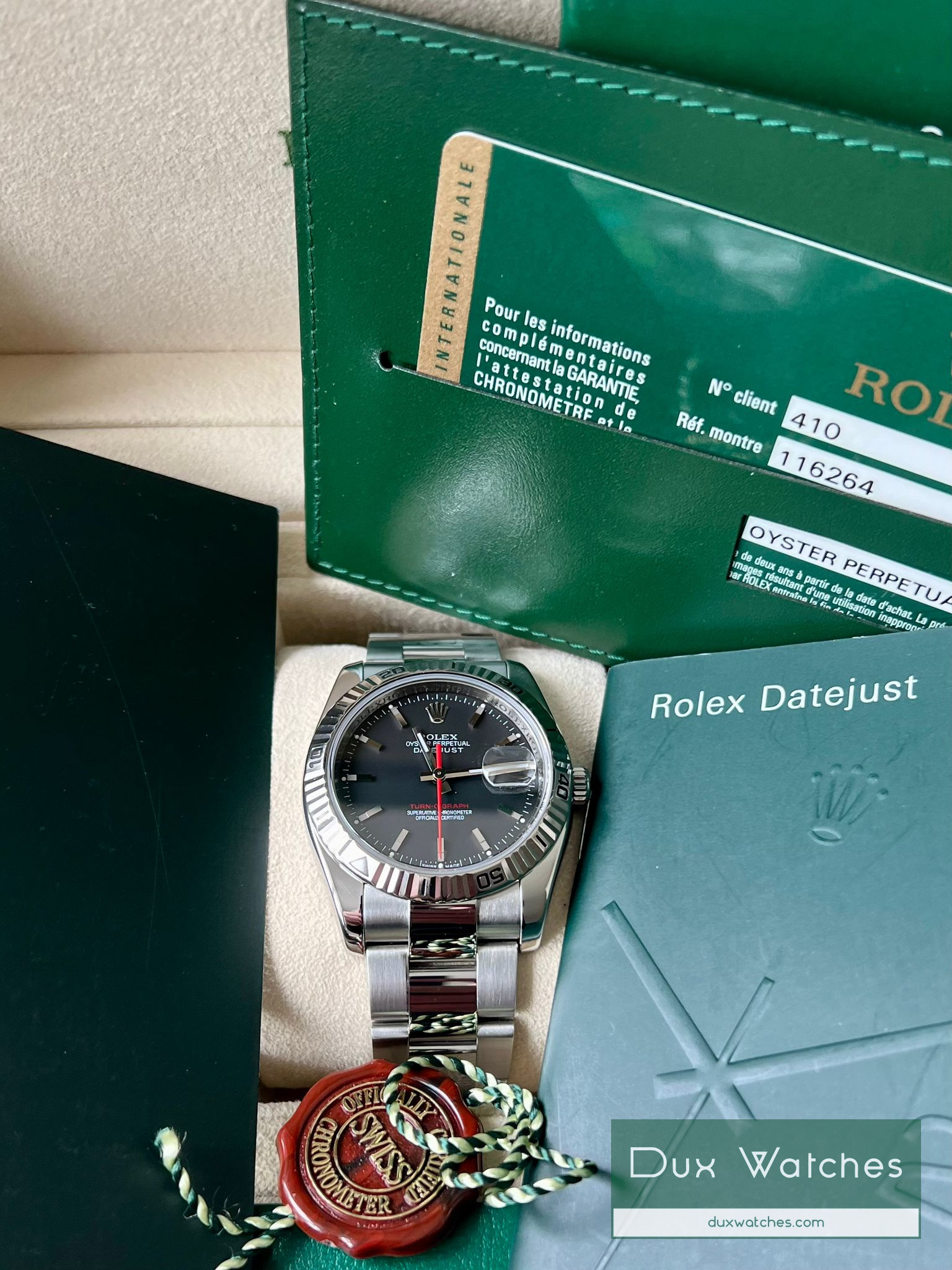 Rolex Datejust 36 turn-o-graph ref 116264 DR00187 - Duxwatches